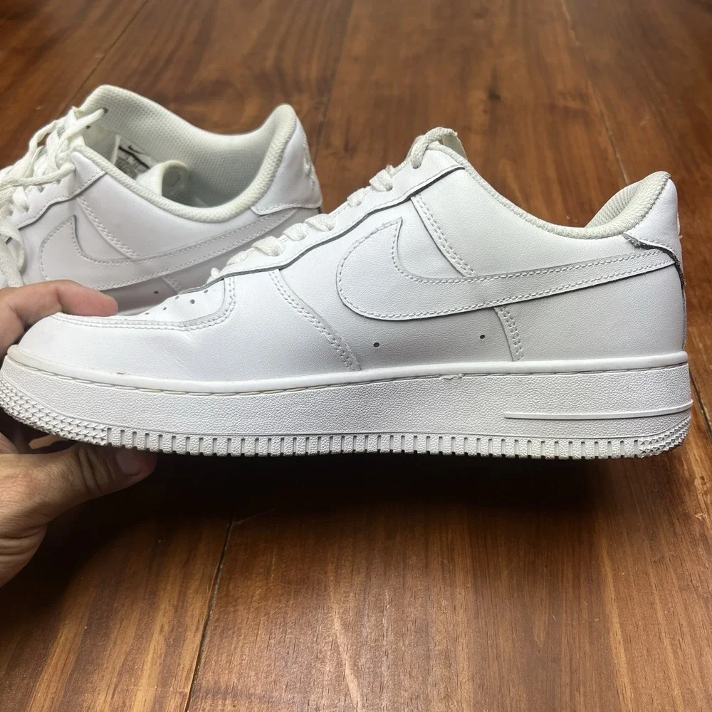 Nike Air Force 1 Low White Leather Sneakers Men's Size 10 Shoes AF1